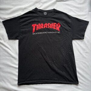 Black Thrasher Magazine Skating Retro Grunge Graphic T-Shirt Men's Size Large